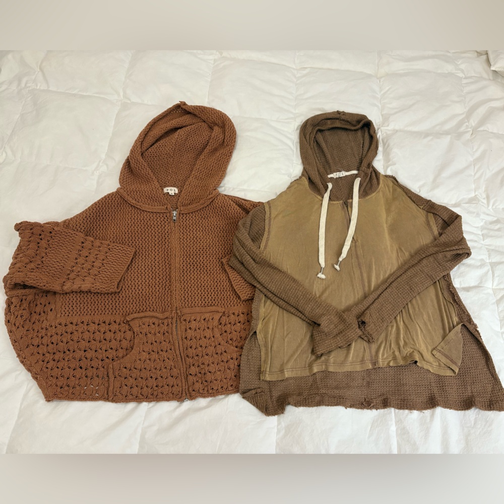 POL small bundle of Brown Hooded Women's Sweater Set